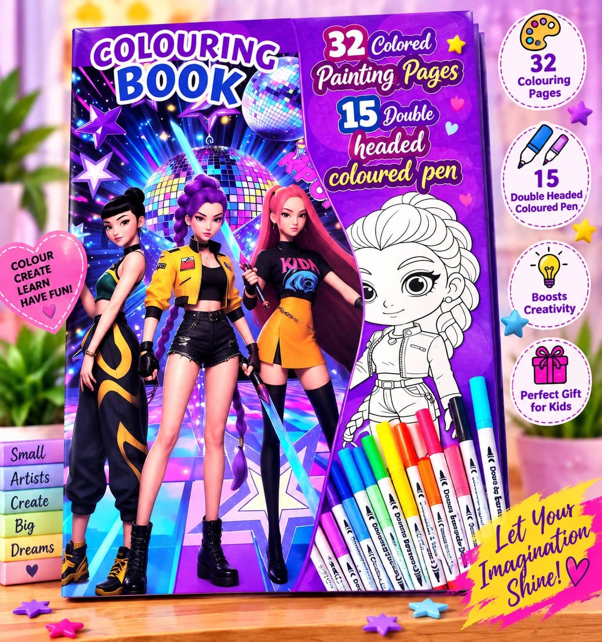Colouring Book - with colour pens