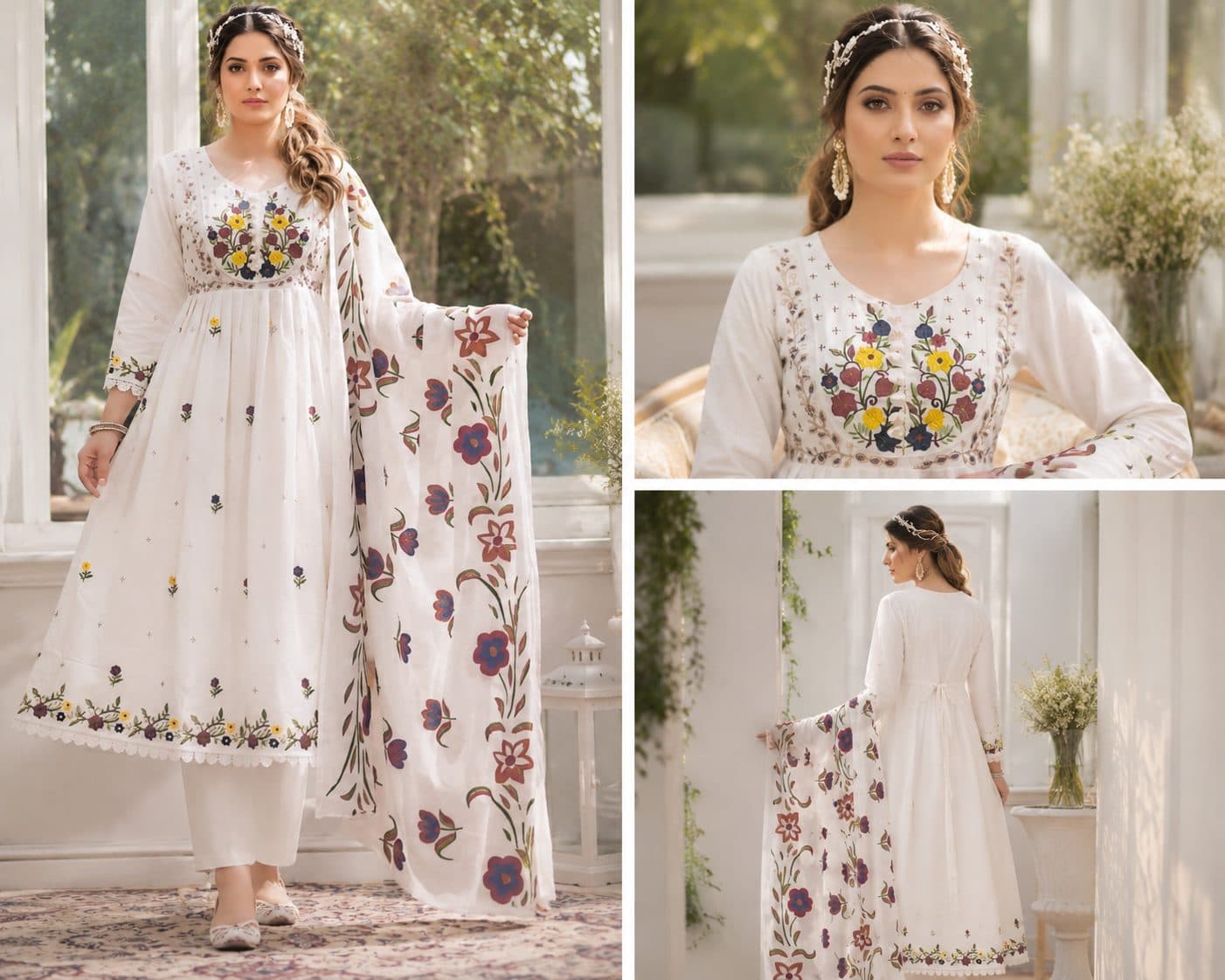 Pure Mulmul Cotton 3 piece suit