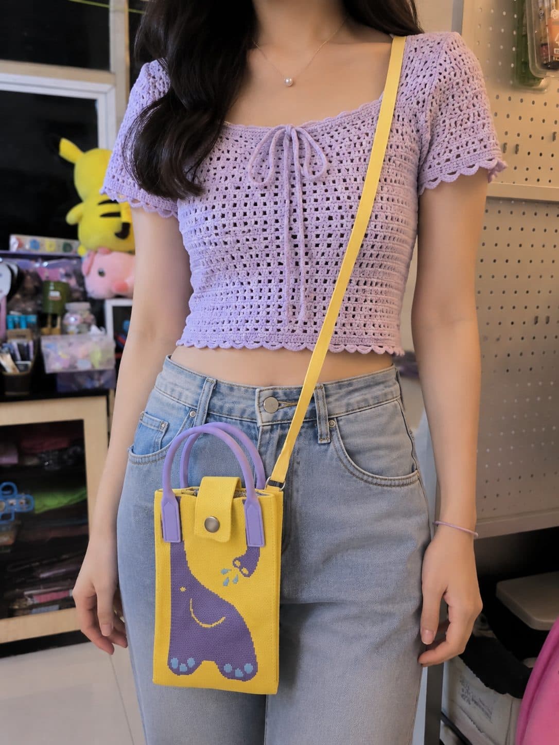 Jute Mobile Sling Bag
